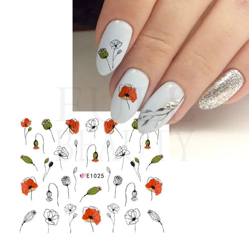 3D Nail Stickers Glitter Christmas Snowflakes Winter Snow