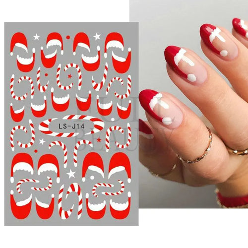 3D Nail Stickers Glitter Christmas Snowflakes Winter Snow