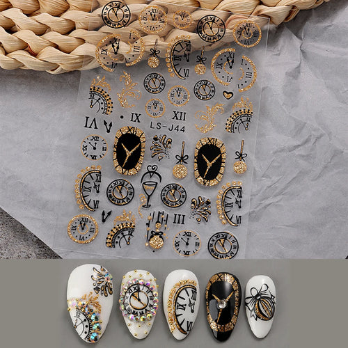 3D Nail Stickers Glitter Christmas Snowflakes Winter Snow